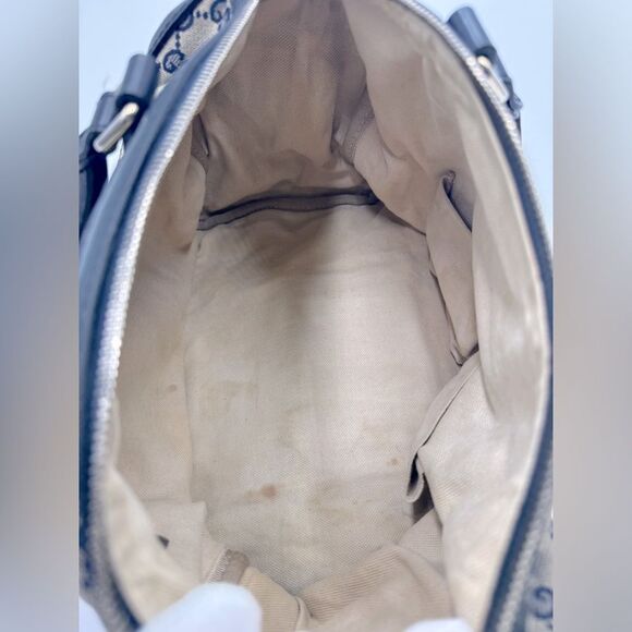 Auth Gucci Vtg Navy GG Canvas Web Joy Medium Boston Bag Preloved Purse Doctor - Picture 16 of 16